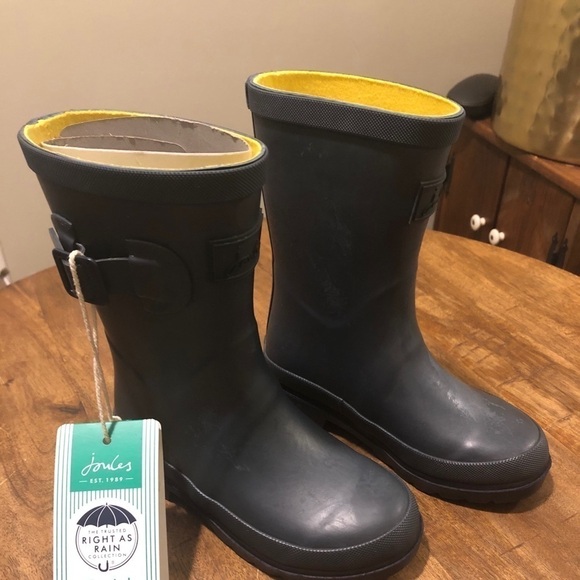 Joules Rubber Rain Boots, Kids size 12, BNWT - Picture 2 of 10